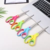 Factory direct supply of stainless steel TPR office and household scissors, student hand-cut paper scissors, rubber and plastic rubber-coated metal stationery scissors details Picture